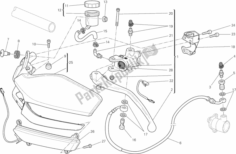 All parts for the Clutch Master Cylinder of the Ducati Multistrada 1200 S GT 2013